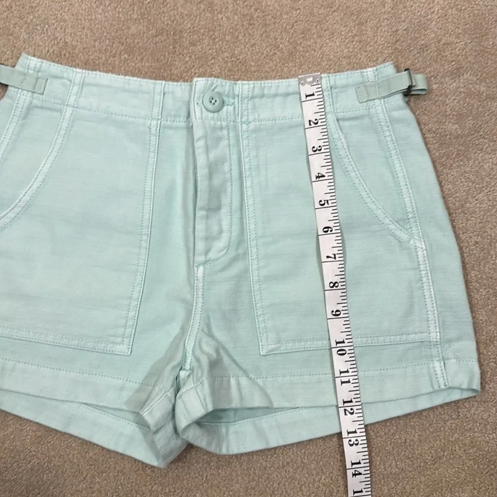 American Eagle High-Waisted Utility Khaki Short Aqua Blue Green Women Size 2
